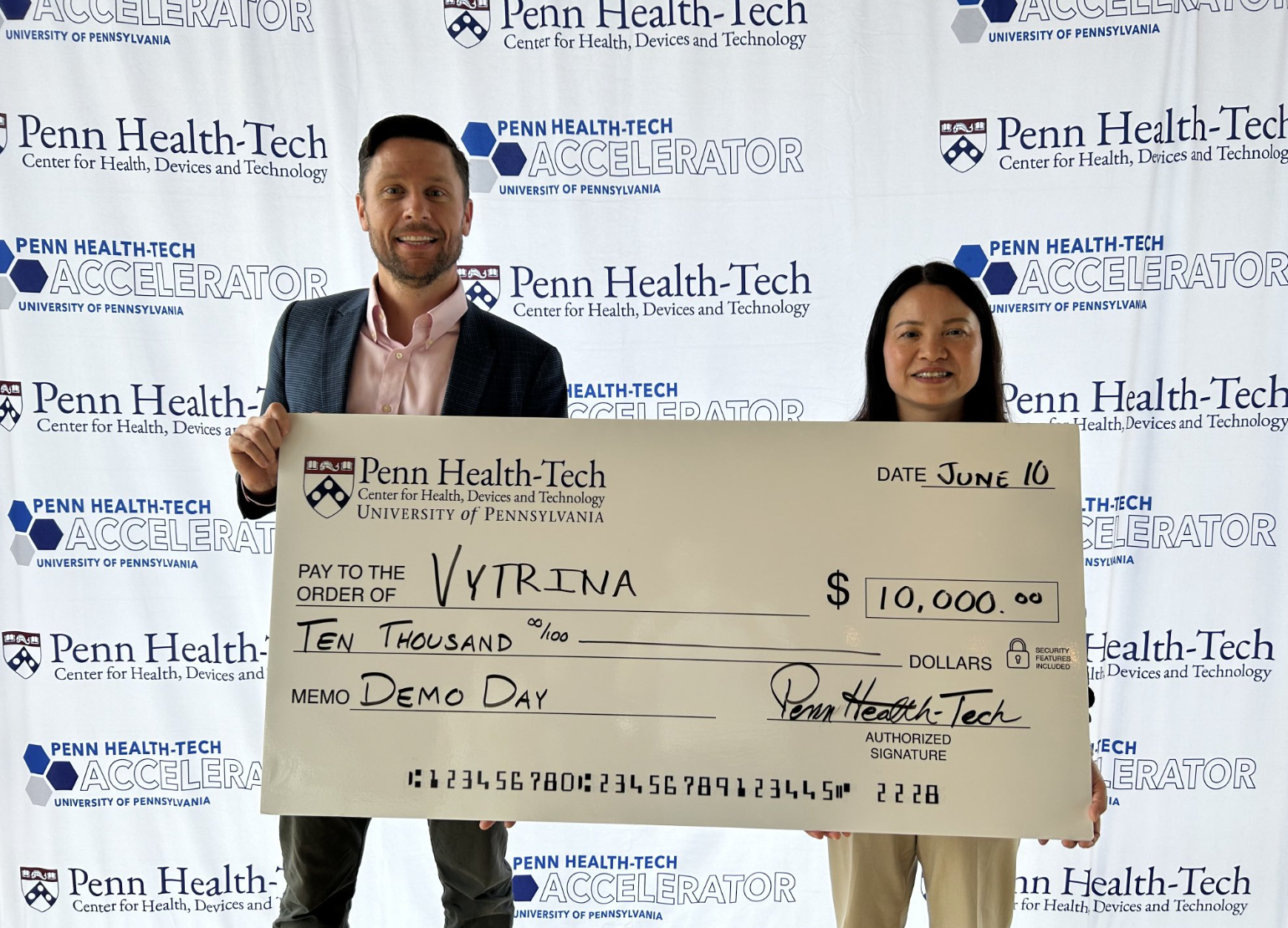 Shu Yang Team “Vytrina” wins Penn Health-Tech Demo Award